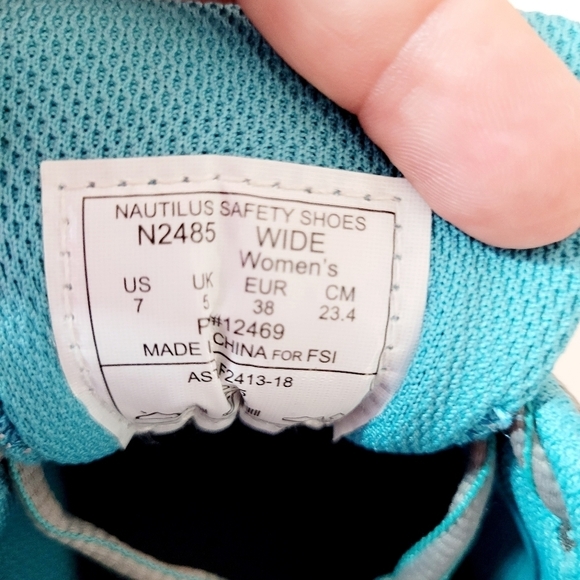 Nautilus Soft Toe Athletic Safety Shoe In Aqua -Gray - Picture 8 of 9